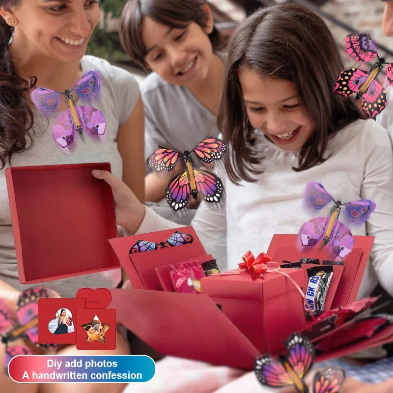 " 🎁✨ Caja Sorpresa con Mariposas Voladoras – Regalo Único y Mágico para San Valentín, Cumpleaños y Ocasiones Especiales 💖🦋 "