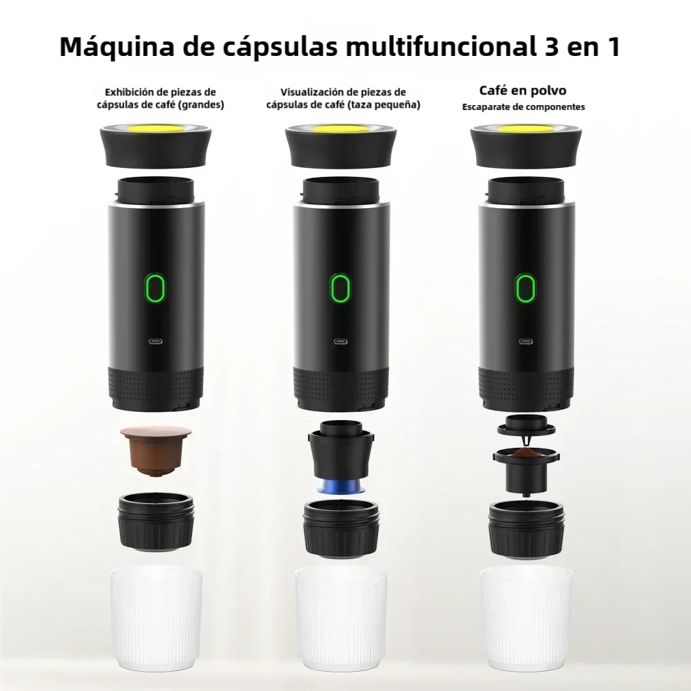 Cafetera Espresso Portátil 3 en 1 | Compatible con Cápsulas y Café Molido ☕