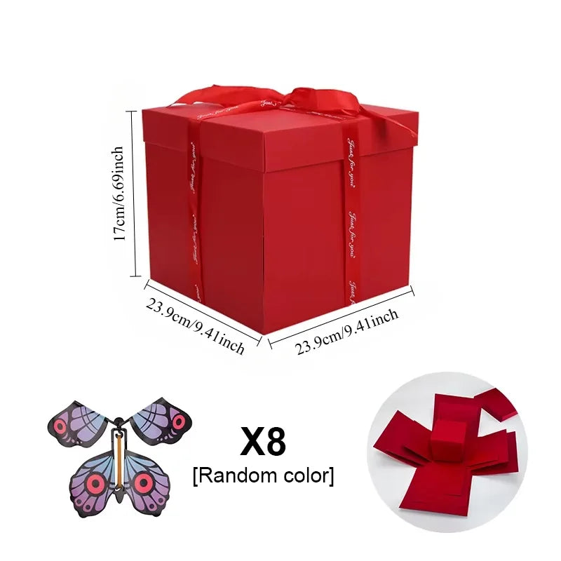 " 🎁✨ Caja Sorpresa con Mariposas Voladoras – Regalo Único y Mágico para San Valentín, Cumpleaños y Ocasiones Especiales 💖🦋 "